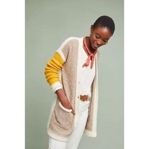 Anthropologie Moth Colwood Colorblock Cardigan Sweater